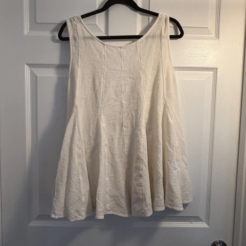Free People romper ivory M Boho Flowy Gauze Summer Beach Casual